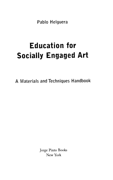 Education for Socially Engaged Art